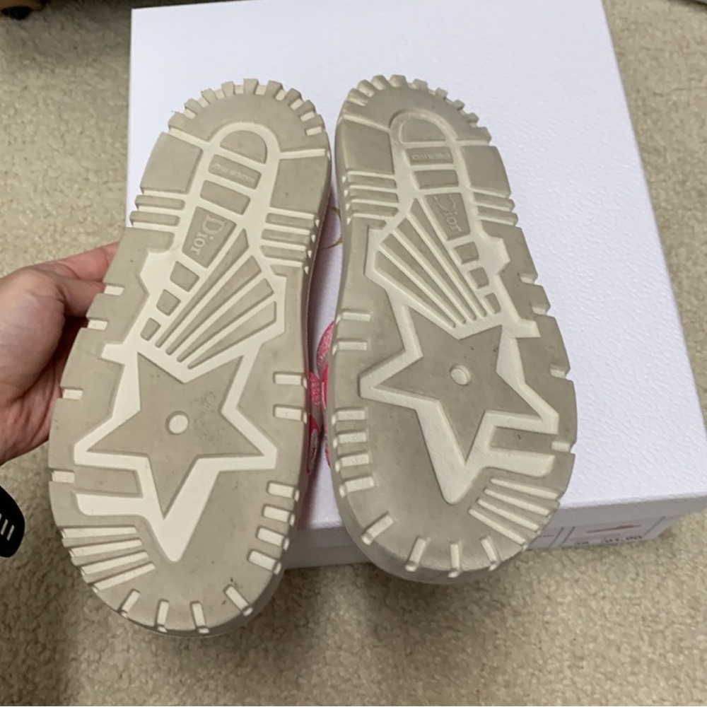 Dior White and Fuchsia Slide Sandals - Picture 4 of 6